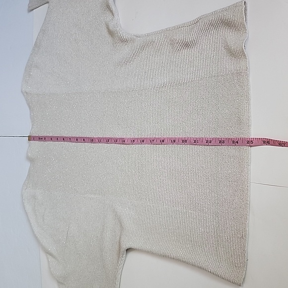 TOMMY BAHAMA METALLIC BEIGE SWEATER TOP/ SIZE S/P - Picture 8 of 13